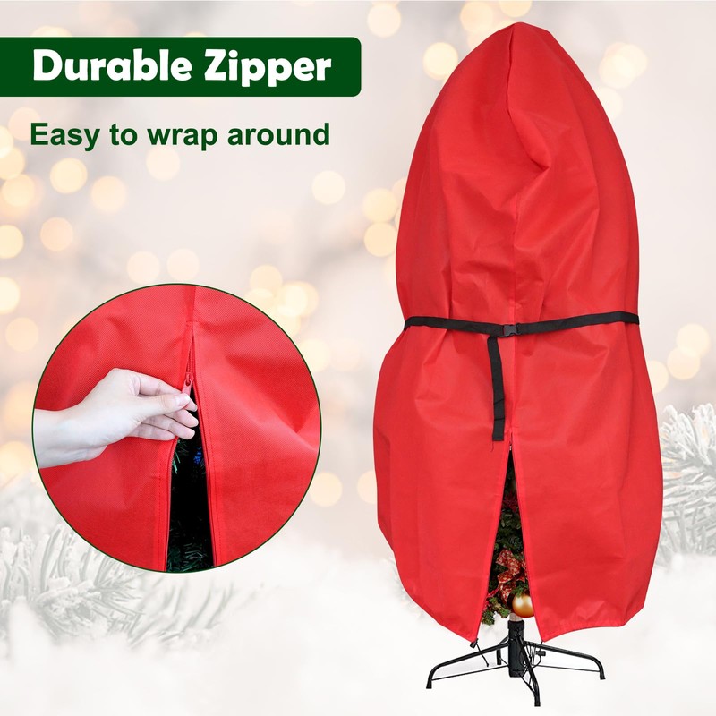 Upright Christmas Tree Storage Bag with Adjustable Straps, Xmas Tree