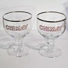 Chimay Lot of 2 Chimay Brewery Stemmed Silver Rimmed Trappist