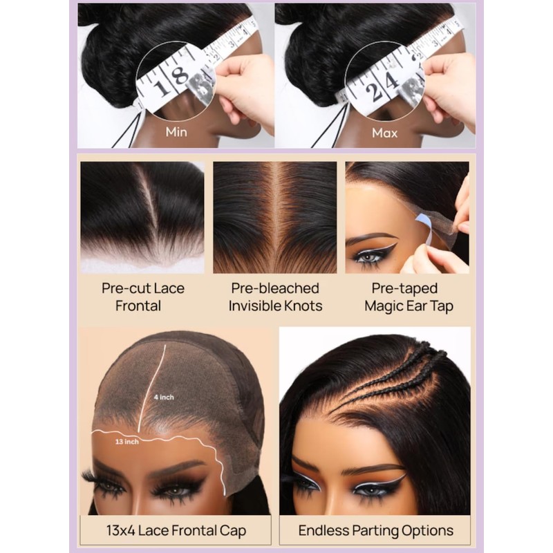 YIROO 13X4 HD Pre Everything Real Scalp Wig Glueless Body