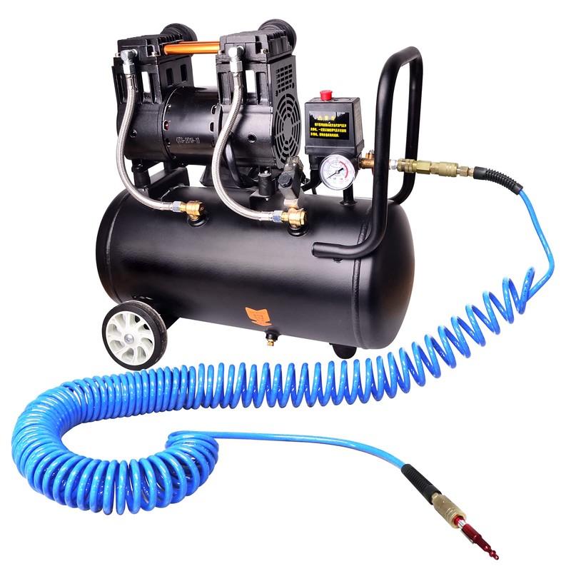 GASHER 1/4" x 50FT Polyurethane Recoil Air Hose with Bend