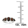 Ice Gems Sterling Silver Garnet and White Topaz 5-Stone Half