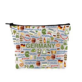 G2TUP Funny Germany Lovers Gift Germany Food Makeup Bag Germany Traveller Cosmetic Bag German Culture Lovers Gift (Germany Food CB)
