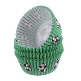 sourcing map 100 Count Cupcake Liners Soccer Cupcake Cups Standard Size Muffins Liners Papers Baking Cups Wrappers Greaseproof for Party Wedding Birthday
