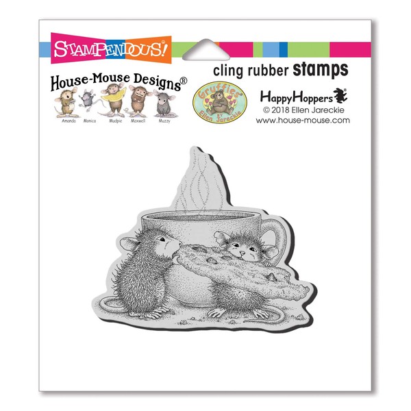 Stampendous House Mouse Cling Stamp-Cookie Crumbles, Grey