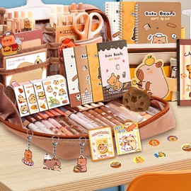 Roinaid Capybara Pens, Capybara Pencil Case, Cute Capybara Stationery Set, Rich Capybara Pencil Case, Suitable for Office, School, Children, Student Stationery