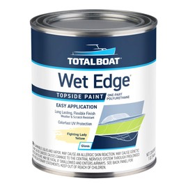 TotalBoat Wet Edge Topside Marine Paint Premium Polyurethane Coating for Boats, RVs, Exterior Trim, Fiberglass, Metal, and Wood (Fighting Lady Yellow, Quart)