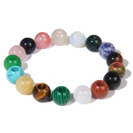 15PCS 12mm Natural Tiger Eye Stone Loose Beads Big Hole Gemstones Rondelle Large Beads for DIY Bracelet Necklace Jewelry Making