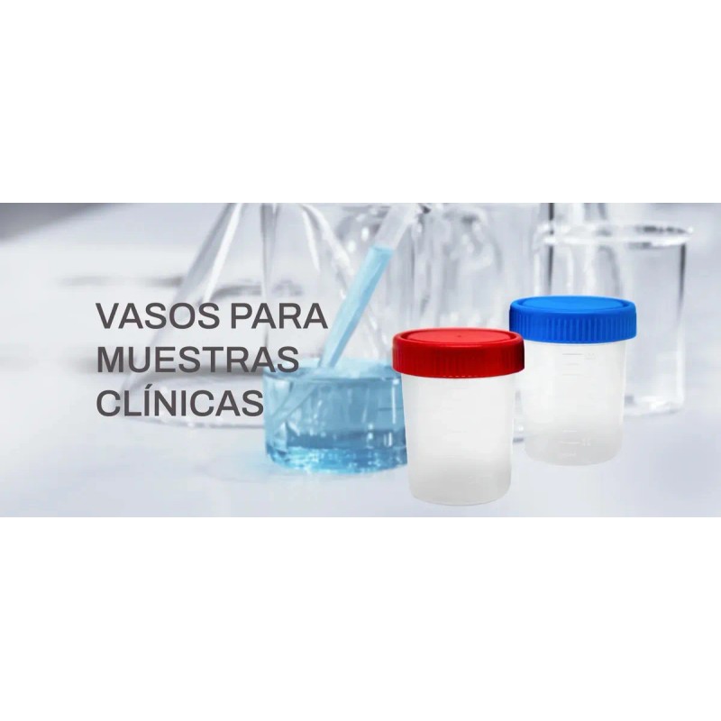 Vaso Plástico Estéril 100ml Pack 50 Unidades Con Graduación Plastic