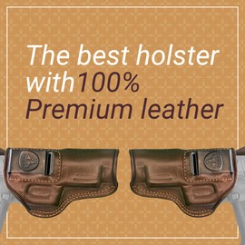 Cardini Leather Premium IWB Leather Holster | for Glock 24 Holster, Canik TP9SFX Holster, Sig P220 Carry Holster, Springfield XD 5 Holster, for Beretta 92A1