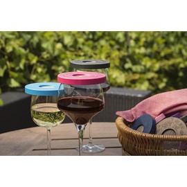 Wine-Tapa Drinking Glass Covers- Keep Bugs Away from Wine Glasses Outdoors - Use as Cover for Coffee Mugs, Soda Cans, and Drinking Glasses, Set of 4 No Spill Drink Covers (Monaco)