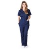 Natural Uniforms Women's Mock Wrap Scrub Set (Navy Blue) (Medium)