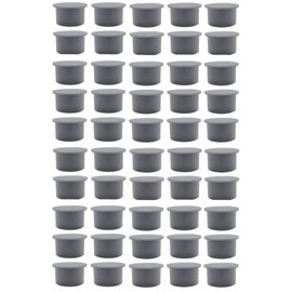 Poolzilla 50 Pack Gray Pool Safety Fence Hole Cover | 1" Diameter that Fits Into a 1" Sleeve | Deck and Patio Safety Ground Caps