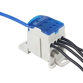 UKK-80A / 125A / 160A Electric Insulated DIN Rail Terminal Block Distribution Box Wire Connector Universal Power Junction Box for Power Distribution Cabinets
