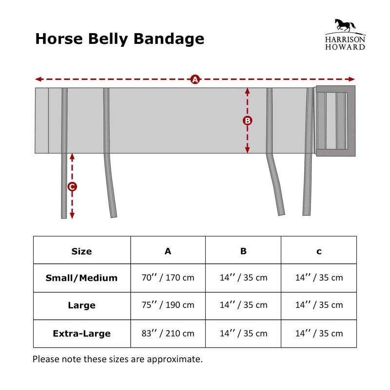 Harrison Howard Horse Belly Guard Body Bandage Wrap Spur Mark