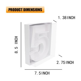 8" Small Cardboard Number with Box and Cover Sweet Tray Container Packaging Paper Mache Cutouts (5)