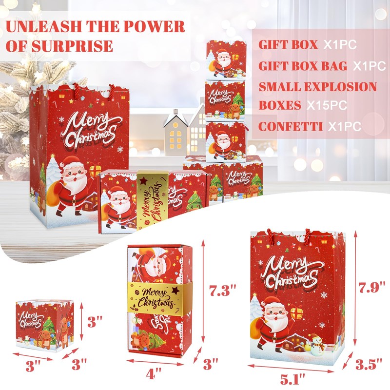 Surprise Gift Box Explosion for Money, Unique Folding Bouncing Red