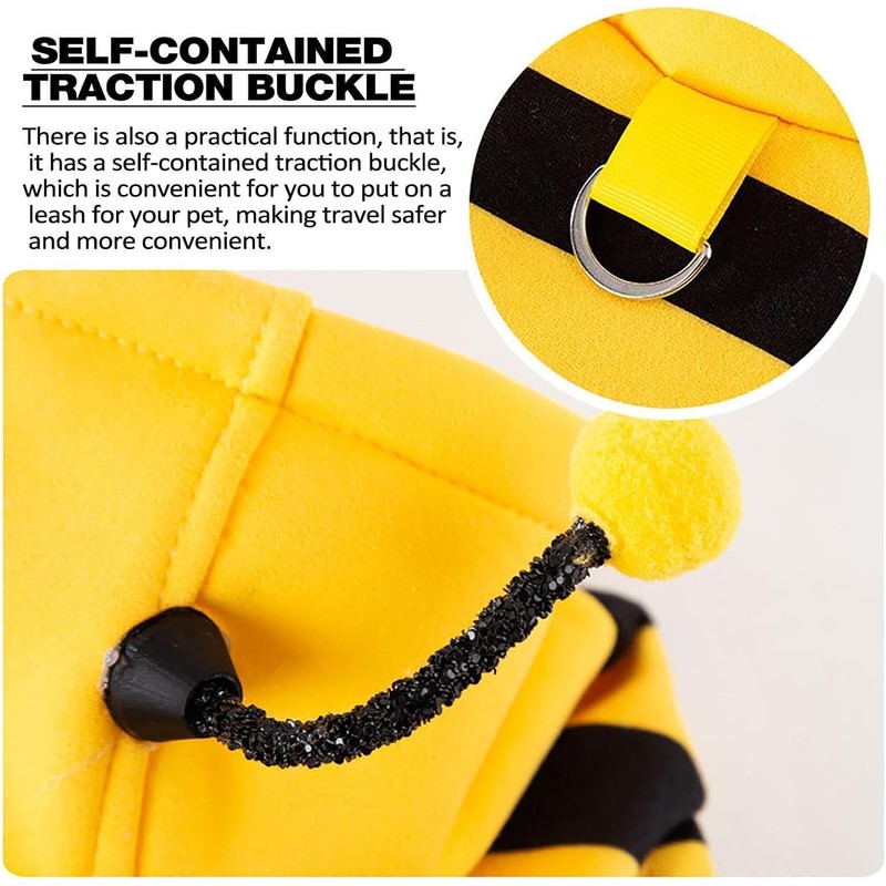 Disfraz abeja para mascota – Suéter polar con capucha, talla