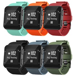 GVFM Band Compatible with Garmin Forerunner 35, Soft Silicone Replacement Watch Band Strap for Garmin Forerunner 35 Smart Watch (6-Colors/4(Black buckle))