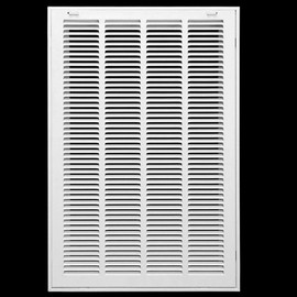 16" X 34" Steel Return Air Filter Grille for 1" Filter - Easy Plastic Tabs for Removable Face/Door - HVAC Duct Cover - Flat Stamped Face -White [Outer Dimensions: 17.75w X 35.75h]