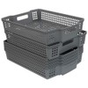 Ggbin Plastic Basket for Organizing, Grey Basket Trays, Set of