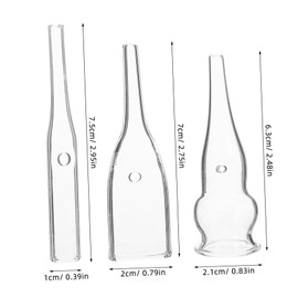 FRCOLOR 3Pcs Blackhead Glass Heads Kit for Pore Vacuum Machine Reusable Facial Cleaning Accessories for Nose Chin Face Care Professional Skincare at Home