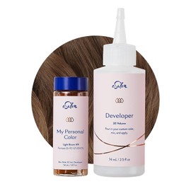 eSalon Tinte de Cabello Permanente y Tinte para El Cabello - Castaño Claro - Colorista Personal Sin Amoníaco de Grado Profesional para Cobertura de Hasta 100% de Gras En Todo Tipo de Cabello