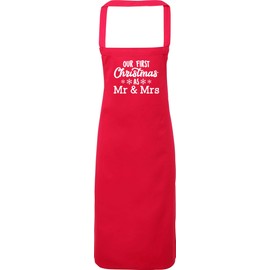 Hippowarehouse Our first christmas as Mr and Mrs Apron kitchen cooking painting DIY onesize adult