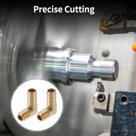 HEROFFIX Brass Hose Barb Fittings 1/2" 1/4" NPT 90 Degree Male Elbow Joint for Air Water Oil Gas Fuel 2 Pcs Gold Tone