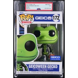 Ad Icons, PSA Graded 8.5 NM-MT+, Geicoween Gecko Exclusive Collectible Vinyl Figure #172, Fully Encapsulated Bundle with Compatible Funko Pop! PSA Hard Protector Case