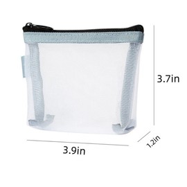 TAVBAGVSK 2PCS Mini Makeup Bag,Zipper Mesh Bags,Portable Small Makeup Pouch for Women,Small Travel Cosmetic Bag,Mini storage bag for coin,lipstick,jewelry