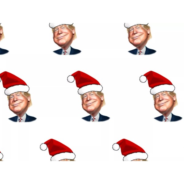 2-Pack: 28x30 inch Sheet Of Wrapping Paper: Trump in Santa