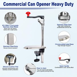 Commercial Can Opener Heavy Duty for Large Cans Up to 13"