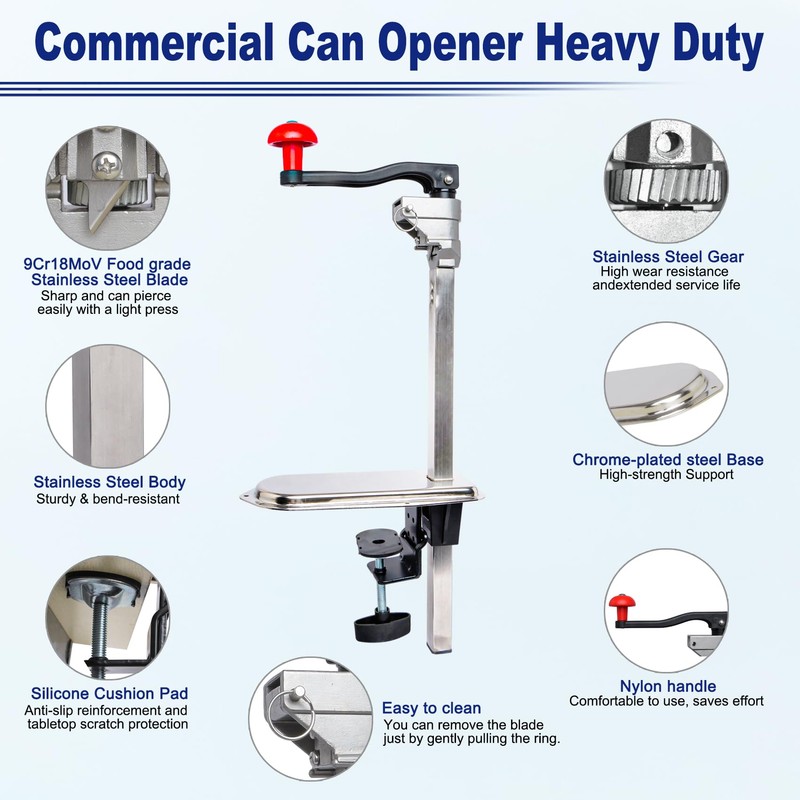 Commercial Can Opener Heavy Duty for Large Cans Up to