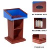 Wood Podium,Wooden Lectern Stand,Pulpit with Wooden Double-Layer Heavy Base,Spacious Storage,Mic