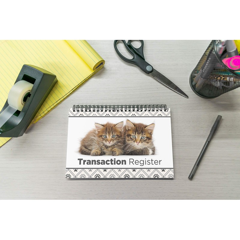 Top Spiral Bound Kittens Checkbook/Transaction Register