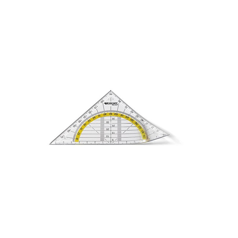 Westcott E-10132 00-I Geometry Triangle Plastic Shatterproof 14 cm Pack
