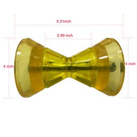 Wonwopn 3 Inch Boat Trailer Roller Assembly Bow Stop Bell Roller with 1/2 Inch Shaft fits 3 Inch Bracket, Polyvinyl Chloride PVC