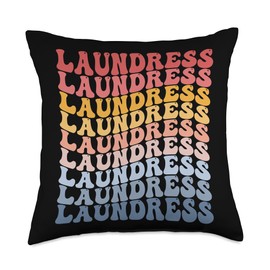 Laundress Gifts Laundress Groovy Retro Throw Pillow, 18x18, Multicolor