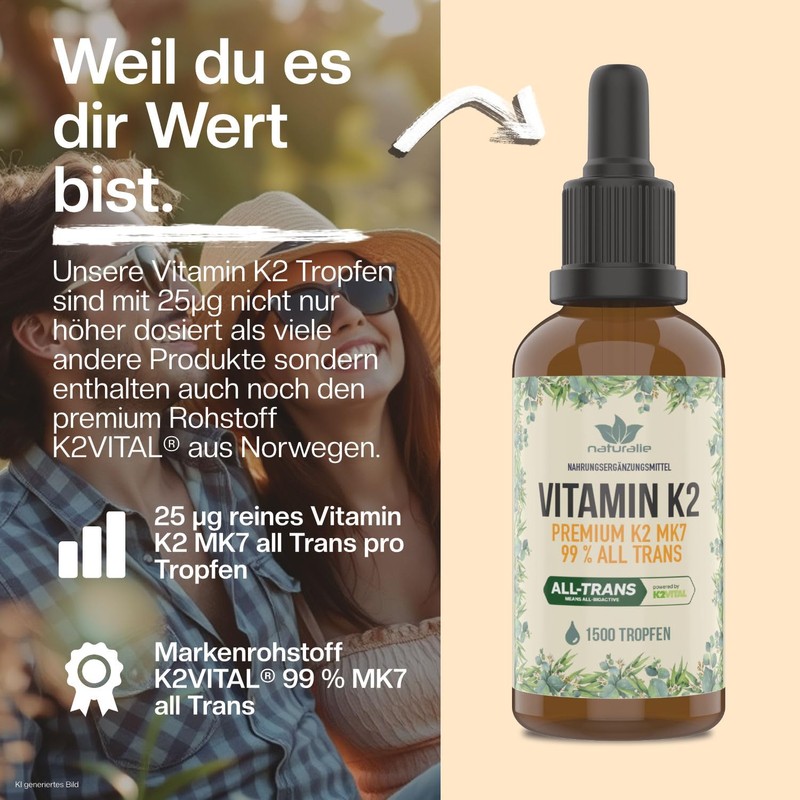 Naturalie Premium Vitamin K2 Drops High Dose 200 µg K2