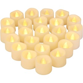 Velas LED Sin Llamas - Paquete de 24 Velas de Té Impermeables, Eléctricas, Efecto Llama Decorativas - Libres de Humo, 100% Seguras, Pilas Incluidas
