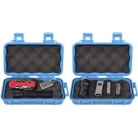 Airtight Storage Container, Waterproof Blue/Black Shockproof Box Dry Storage Box with 2 U‑Shape Buckle for Swimming for Kite Boarding for Water Sport(blue, L)