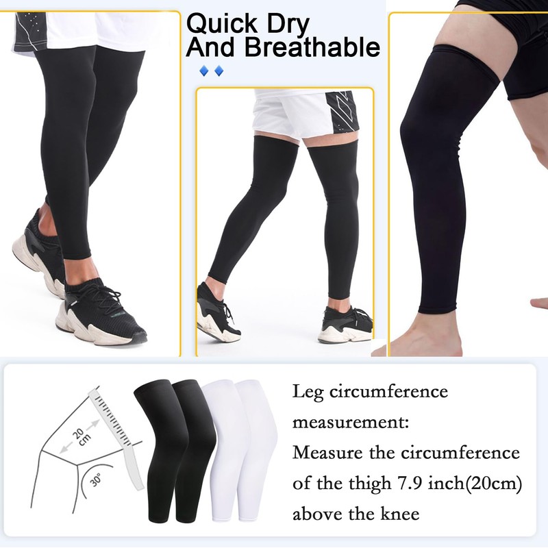 smilixin 2 Pairs Leg Sleeves,Full Leg Compression Sleeve for Men