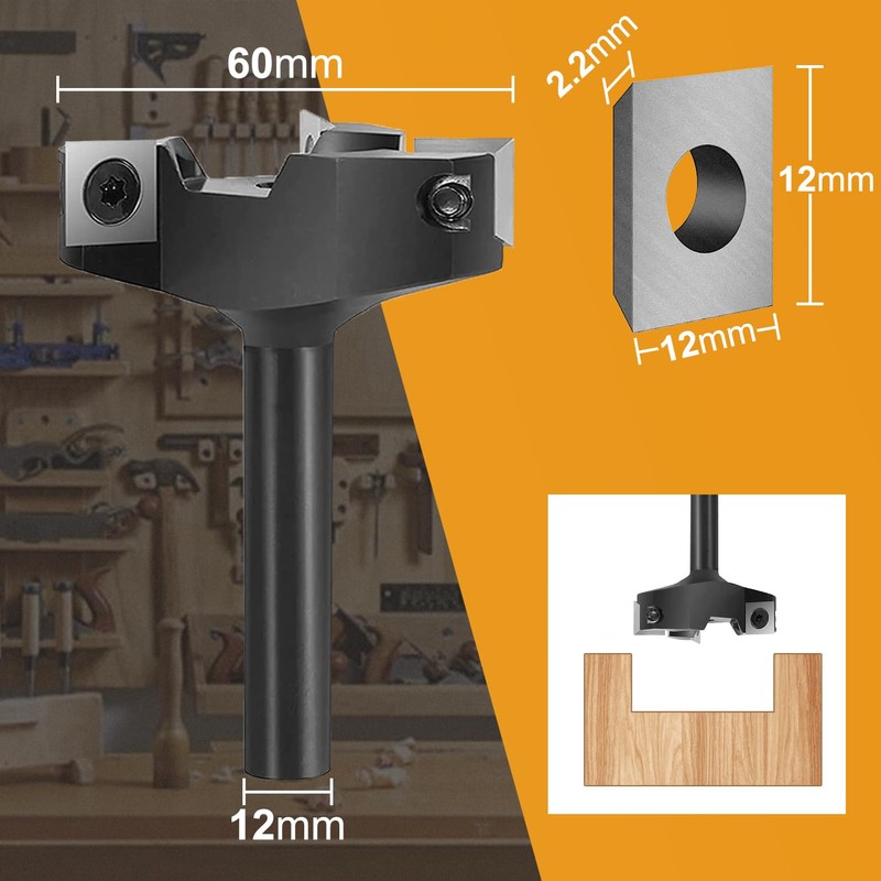 SpeTool Face Cutter 12 mm Shank 60 mm Diameter with