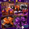 3 Rolls Purple Black Orange Glitter Mesh Wired Ribbon Halloween