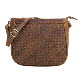STILORD 'Madita' Small Women's Handbag Leather Vintage Shoulder Bag for Women Braided Shoulder Bag for Leisure Going Out City Party Genuine Leather, Vinto - Brown, shoulder bag