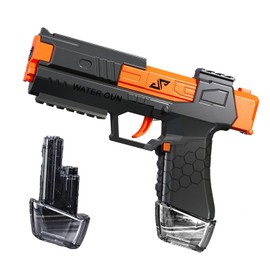 Separate Magazine Water Gun: Innovative design and ease of use, realistic loading experience that can be easily refilled with water, ideal for outdoor and summer leisure! (Night Black)