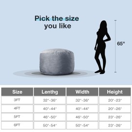 Large Bean Bag Chair: 4 ft Memory Foam Bean Bag Chairs for Adults/Kids,Bean Bag Chair with Fillings,Soft Faux Fur Fabric - Dutch Velvet, Lime, 4 Foot