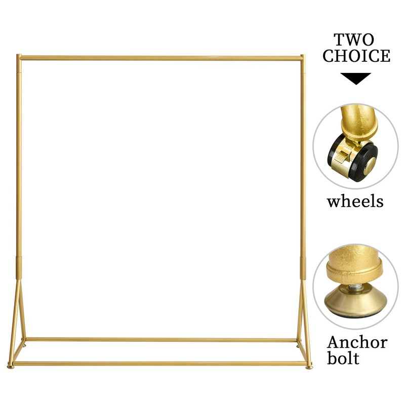 BOSURU Gold Pipe Clothing Racks Freestanding, Modern Metal Clothes Rack