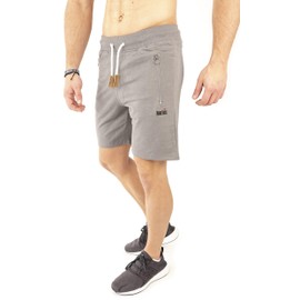 Mount Swiss Liam Men's Leisure Shorts Men’s Short Jogging Bottoms with Pockets - 2 Side and 1 Back Pocket Each with Zip Men’s Sports Shorts in Classic Colours - Sizes S - 6XL, grey, xxxl
