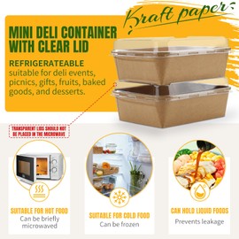 30 Pack 45oz Large Charcuterie Boxes with Clear Lids, To Go Paper Large Charcuterie Box with Lid, 7.8 x 6 x 3in Disposable Bakery Take Out Containers for Desserts, Cookie, Charcuterie, Snack and Fruit